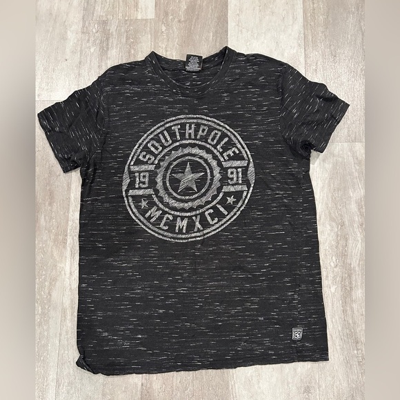 South Pole Tops - SOUTHPOLE Womens Black MCMXCI Short Sleeve T-Shirt Hip Hop Y2K Size Small